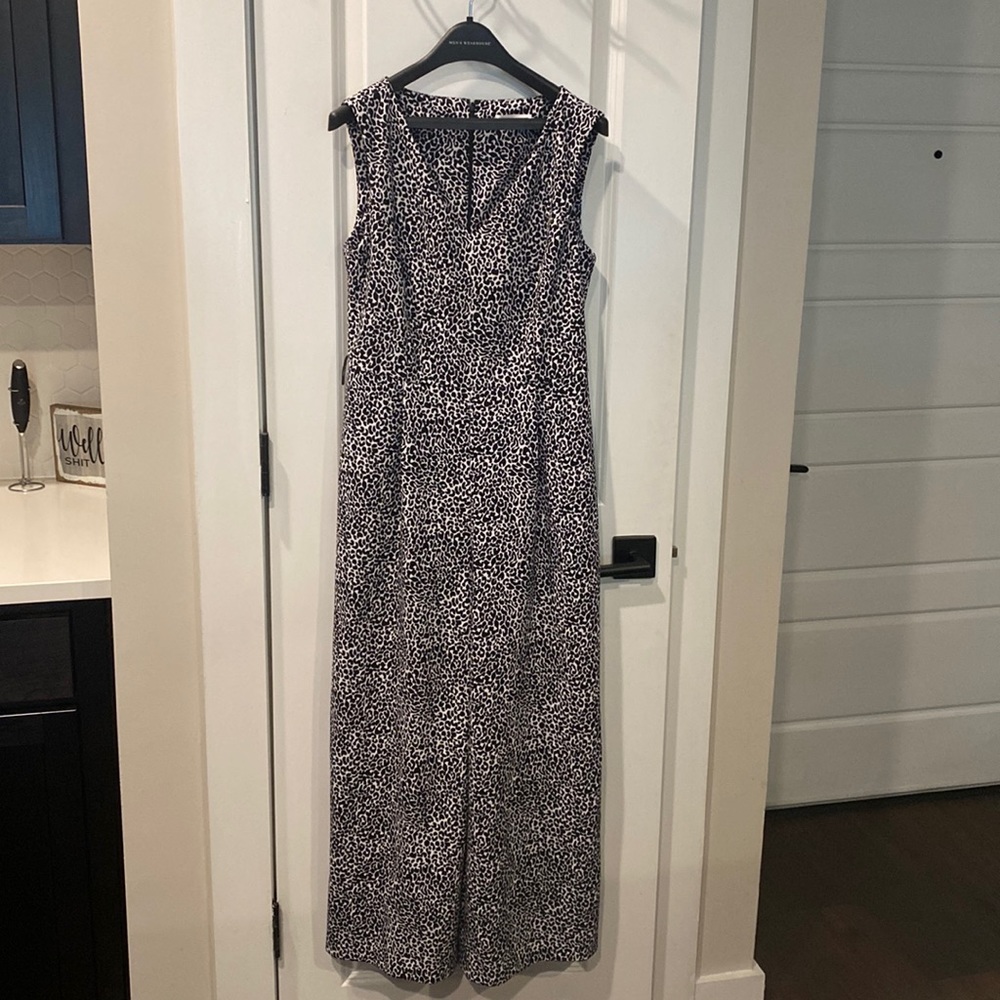 Calvin Klein Black & White Leopard Jumpsuit